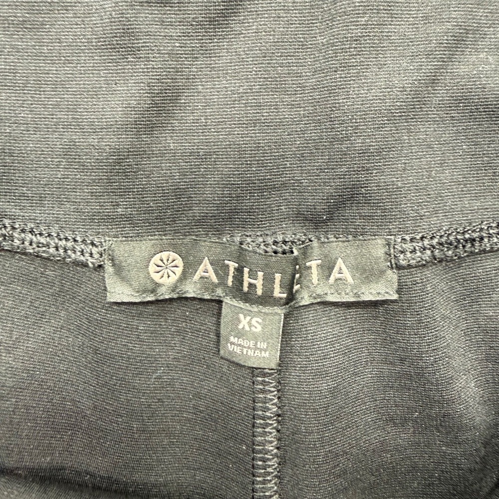 Athleta Black Wide Leg Seam Detail Tencel Blend Pants XS High Rise Pockets - Picture 6 of 9